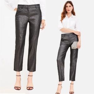 Banana Republic Sparkle Avery Black Metallic Ankle Pants size 00P